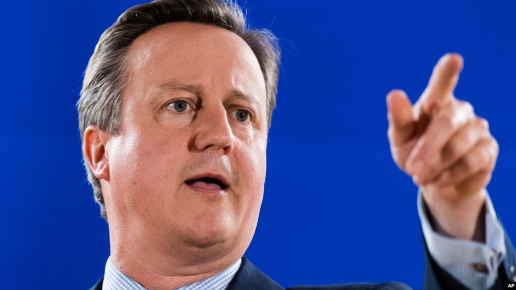Former British Prime Minister David Cameron addresses the media during an EU summit in Brussels, June 28, 2016.