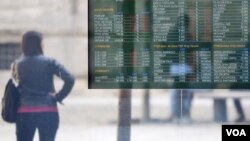 Gwo mache labous nan Nouyòk , Lond, Pari, ak Frankfòt sibi yon bès plis pase 2%