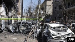На месте взрыва в Дамаске, 17 марта 2012