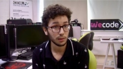 Computer science student Anes Nouri, enrolled in the WeCode program, wants to launch a startup. (L. Bryant/VOA)