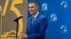 FILE - Spain's Prime Minister Pedro Sanchez speaks during his arrival at the NATO summit on July 10, 2024, in Washington.