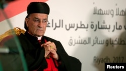 FILE - Lebanese Maronite Patriarch Bechara Boutros Al-Rai visits the Lebanese Embassy in Riyadh, Saudi Arabia, Nov. 13, 2017. 