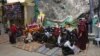 Students take part in a 24 hour hunger strike in Dharamsala, India, to protest Chinese oppression on February 11, the first day of TIbetan New Year (Ivan Broadhead/VOA). 