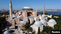 FILE -  Hagia Sophia or Ayasofya, a UNESCO World Heritage Site, that was a Byzantine cathedral before being converted into a mosque which is currently a museum, is seen in Istanbul, Turkey, June 28, 2020.