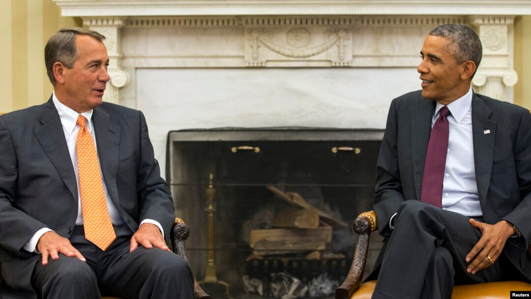 Presiden AS Barack Obama bersama Ketua DPR John Boehner (Foto: dok).