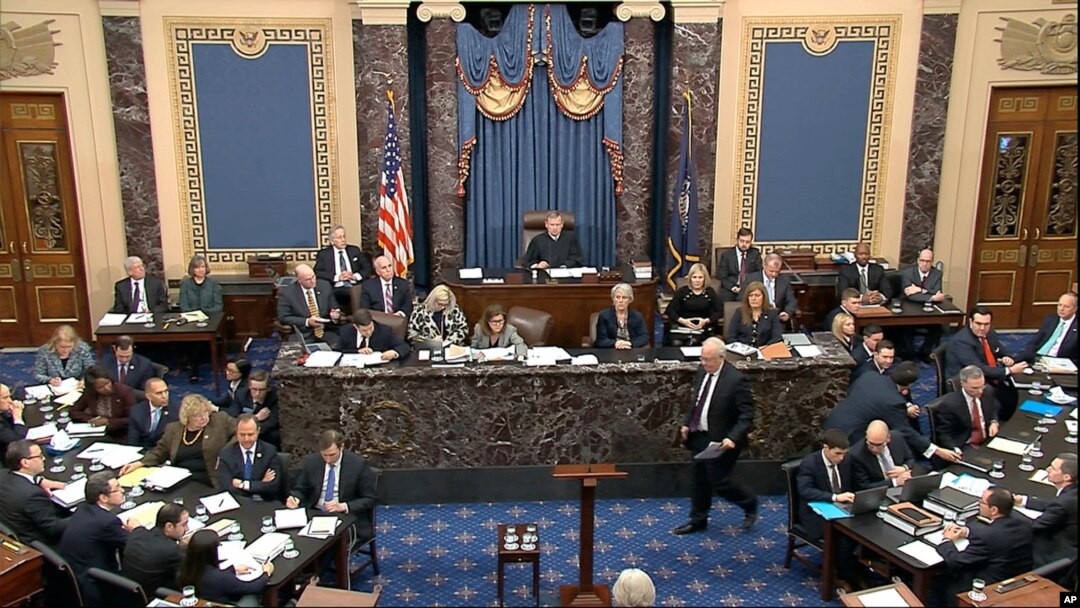 In this image from video, Kenneth Starr, an attorney for President Donald Trump, walks up to the podium during Trump's impeachment trial in the Senate at the Capitol in Washington, Jan. 27, 2020.
