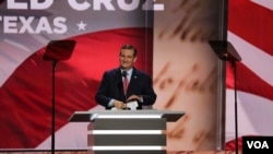 សមាជិក​ព្រឹទ្ធសភា លោក Ted Cruz ថ្លែង​សុន្ទរកថា​នៅ​ក្នុង​សន្និបាត​ជាតិ​របស់​គណបក្ស​សាធារណរដ្ឋ​ នៅ​ក្នុង​ក្រុង Cleveland រដ្ឋ Ohio កាលពី​ថ្ងៃទី២០ ខែកក្កដា ឆ្នាំ២០១៦។