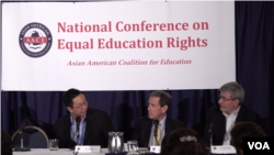 在华盛顿的国家记者俱乐部举办的“美国首届平等教育权益研讨会”上，民权活动人士，教育界人士探讨了平等教育权益，美国教育中是否存在对亚裔的歧视等问题。