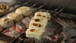 Grilled halloumi is seen in a restaurant in Nicosia, Cyprus, April 2, 2021. (REUTERS/Yiannis Kourtoglou)