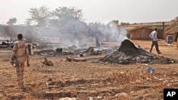The scene following a bombing by the Sudanese Air Force in Bentiu, South Sudan, April 14, 2012.