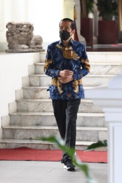 Presiden Jokowi dalam telekonferensi pers di Istana Kepresiden, Jakarta, Selasa (29/6). (Biro Setpres)
