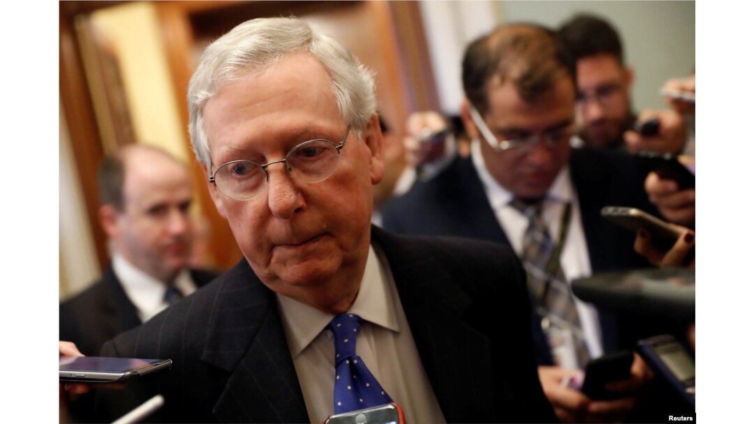 Senate Majority Leader Mitch McConnell speaks to reporters about allegations made against Alabama senate candidate Roy Moore on Capitol Hill in Washington, U.S., Nov. 9, 2017.