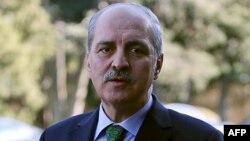 FILE - Turkish Deputy Prime Minister Numan Kurtulmus gives a statement after a security meeting at the Cankaya Palace in Ankara on January 12, 2016.