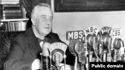 On January 11, 1944, President Franklin D. Roosevelt delivers a State of the Union address. (Courtesy FDR Presidential Library)