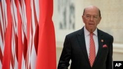 Commerce Secretary Wilbur Ross arrives at a State Dinner at the Great Hall of the People, Nov. 9, 2017, in Beijing, China. 