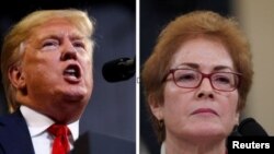 Presiden AS Donald Trump dan mantan Dubes AS Marie Yovanovitch