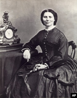Clara Barton in 1865 in a photo taken by Mathew Brady