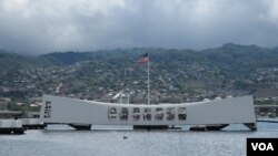 The U.S.S. Arizona Memorial in Pearl Harbor.