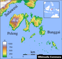 Peta Kabupaten Banggai Laut di Sulawesi Tengah, lokasi terjadinya kecelakaan KM Fungka Permata Lima, Jumat 14/9 (foto: ilustrasi).