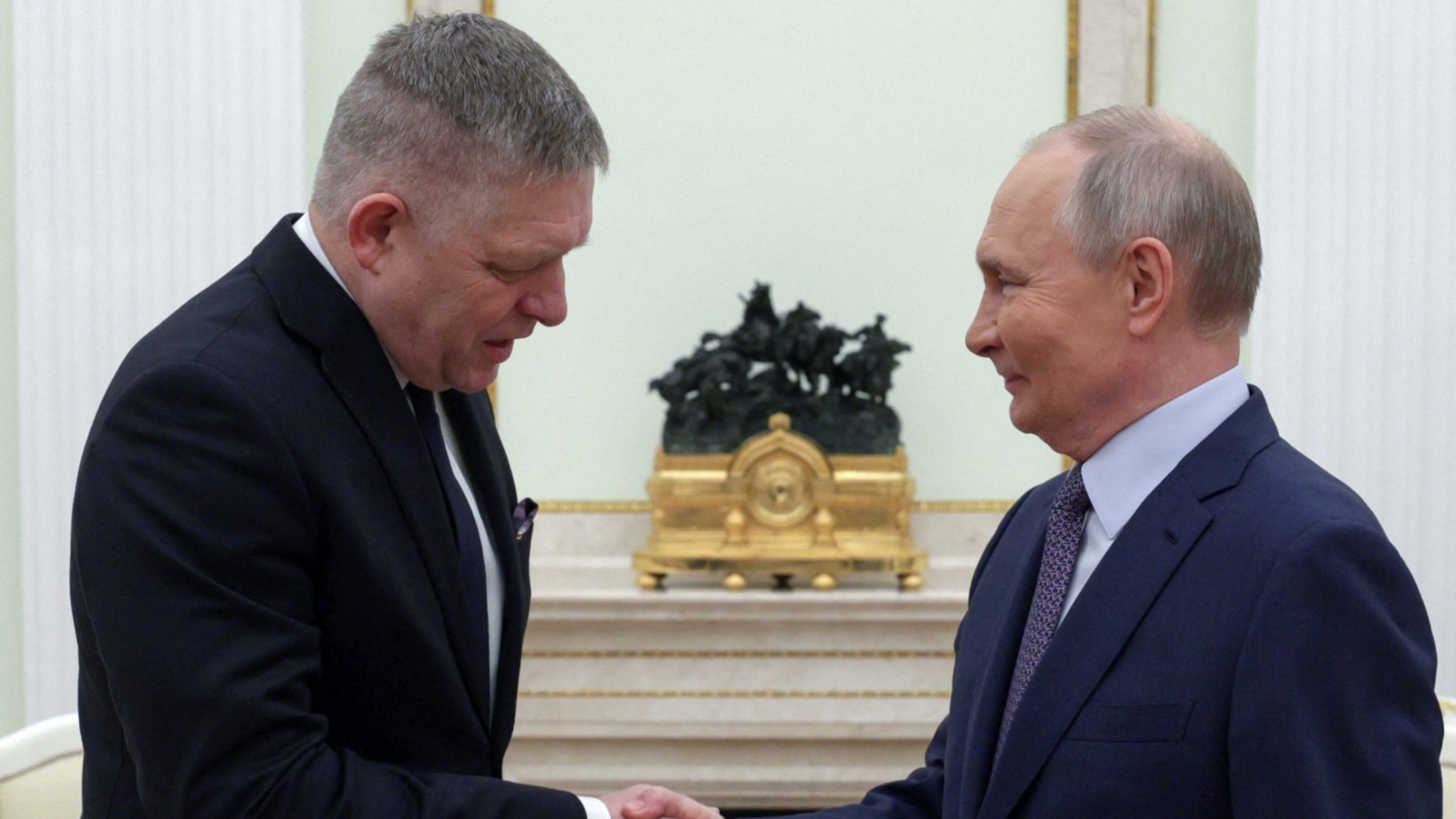Kryeministri sllovak Robert Fico gjatë takimit me Presidentin rus Vladimir Putin më 22 dhjetor 2024