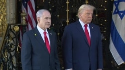 29일 플로리다주 마러라고에서 회동한 베냐민 네타냐후 이스라엘 총리(왼쪽)와 도널드 트럼프 대통령.