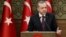 Turkish President Tayyip Erdogan makes a speech during his meeting with local leaders at the Presidential Palace in Ankara, Turkey, Dec. 1, 2016. On Sunday, Dec. 4, 2016, Erdogan asked Turkish patriots to change their dollars or euros into liras or gold to help ease the current currency crisis. 