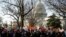Protesters demonstrate as the House of Representatives begins debate on the articles of impeachment against President Donald Trump at the U.S. Capitol building, Wednesday, Dec. 18, 2019, on Capitol Hill in Washington. (AP Photo/Matt Rourke)