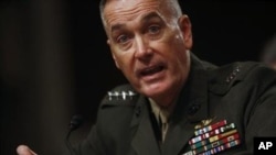 Jenderal Joseph F. Dunford Jr., komandan pasukan internasional yang dipimpin AS di Afghanistan. 