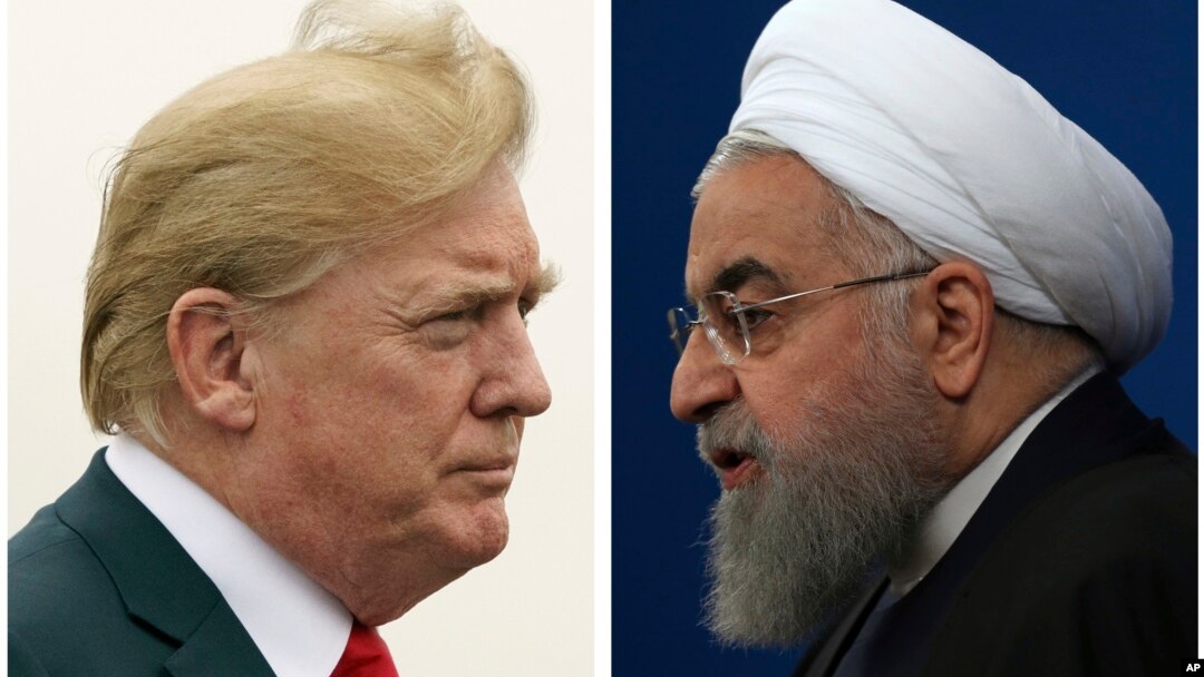 Tổng thống Mỹ Donald Trump (trái) và Tổng thống Iran Hassan Rouhani.