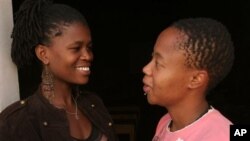 Bathini Dambuza, left, and Lindiwe Radebe at engagement ceremony, Constitution Hill, Johannesburg, undated file photo.