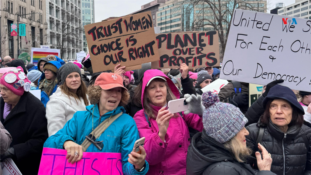 La mayoría de las personas que hacen parte de la &quot;Marcha del Pueblo en Washington&quot;&nbsp;son mujeres.