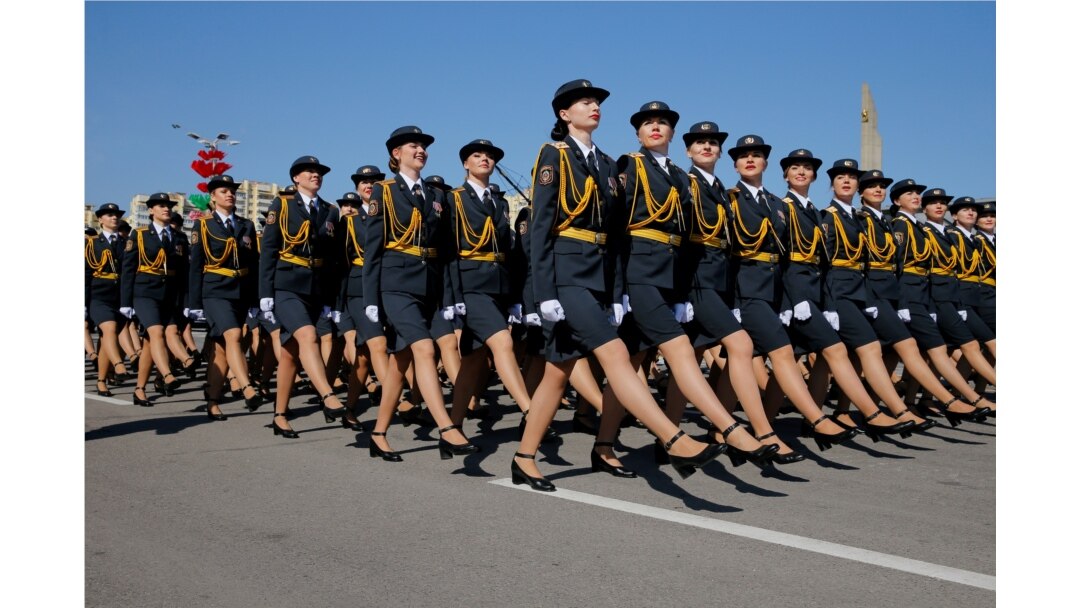 Belarusian soldiers take part in the Victory Day parade, which marks the anniversary of the victory over Nazi Germany in World War II, amid the coronavirus disease outbreak, in Minsk, Belarus, May 9, 2020.