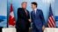 President Donald Trump, left, meets with Canadian Prime Minister Justin Trudeau during the G-7 summit, June 8, 2018, in Charlevoix, Canada.