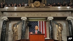 President Barack Obama during last year's State of the Union address before a joint session of both houses of Congress, 27 Jan 2010