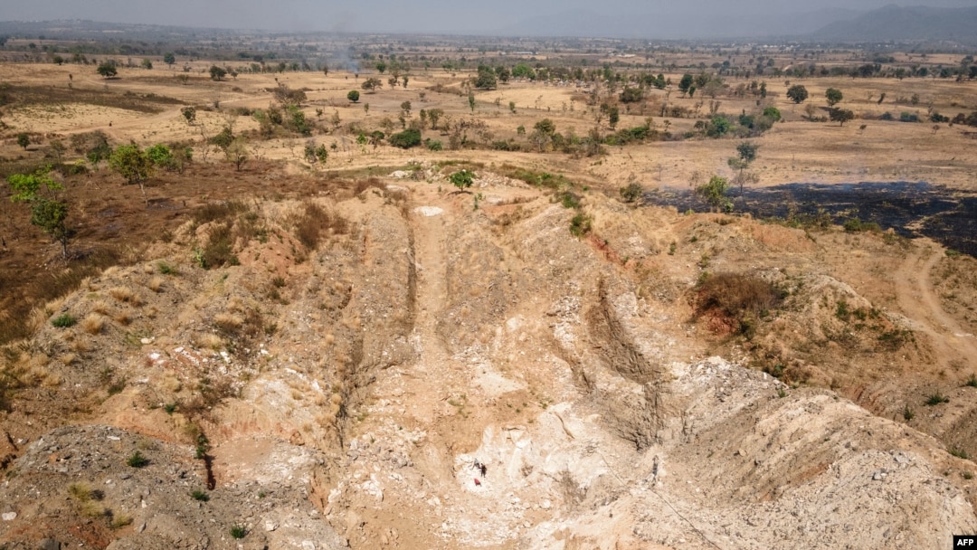 FILE - This aerial view shows a lithium mining site in Gidan Kwano, Nigeria, Jan. 23, 2025.