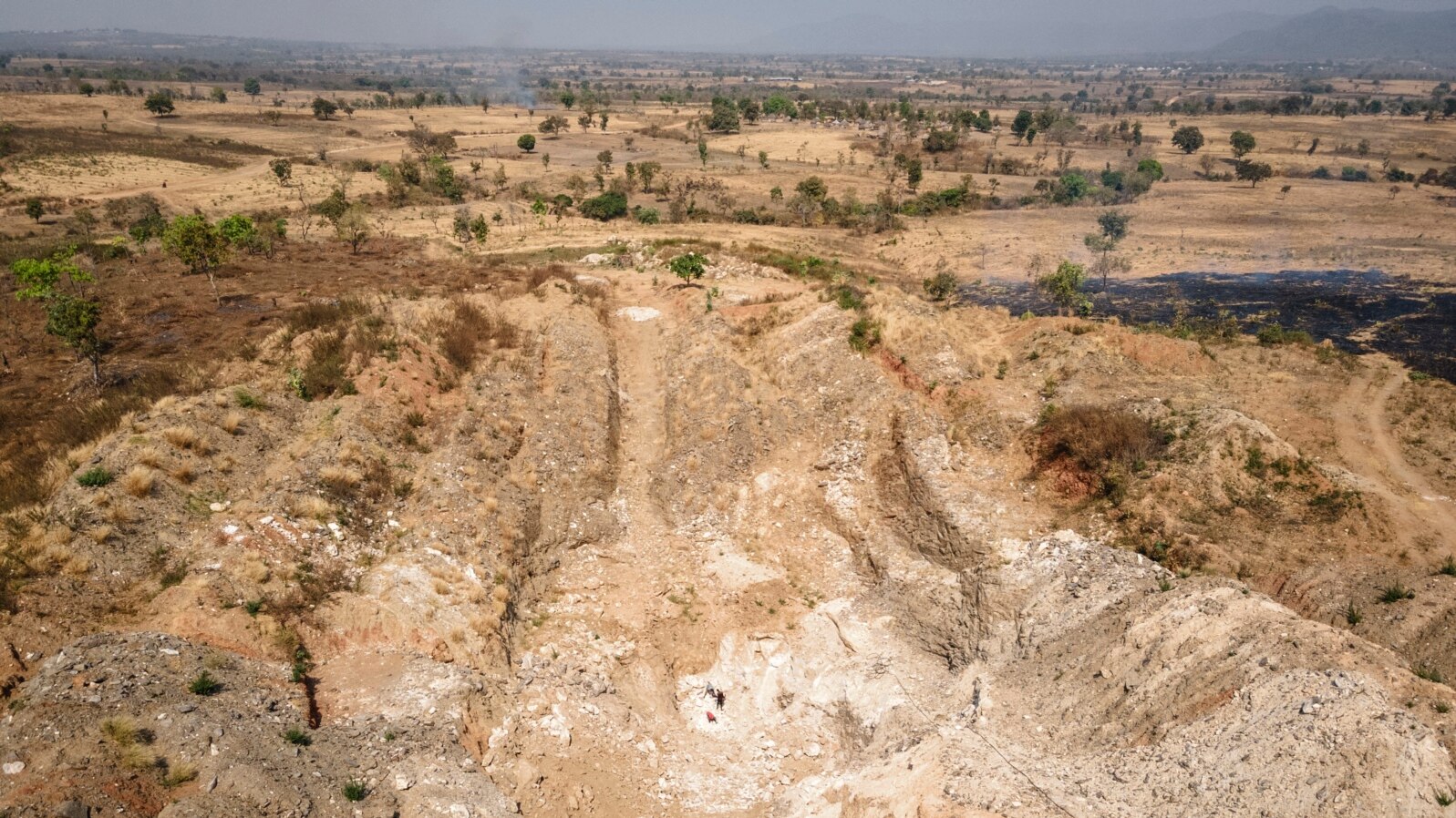 FILE - This aerial view shows a lithium mining site in Gidan Kwano, Nigeria, Jan. 23, 2025.