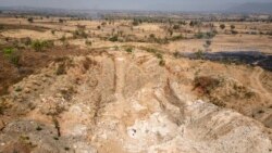 Foto dari udara tampak tambang litium di Gidan Kwano, Nigeria, 23 Januari 2025. (Foto: Olympia de Maismont/AFP)