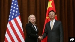 克林顿国务卿与中国外交部部长杨洁篪9月4日在北京