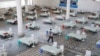 Beds are seen inside a Gurudwara (Sikh Temple) converted into a coronavirus care facility amidst the spread of COVID-19 in New Delhi, India, May 5, 2021. 