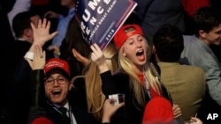 Militants républicains lors de l'élection de Donald Trump, à New York, le 9 novembre 2016.