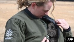 Humane Society International Crisis Response Specialist, Kelly Donithan holds a baby Koala she just rescued on Kangaroo Island on January 15, 2020.