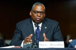 Defense Secretary Lloyd Austin speaks during a Senate Armed Services Committee hearing on the conclusion of military operations in Afghanistan and plans for future counterterrorism operations, on Capitol Hill, Sept. 28, 2021.