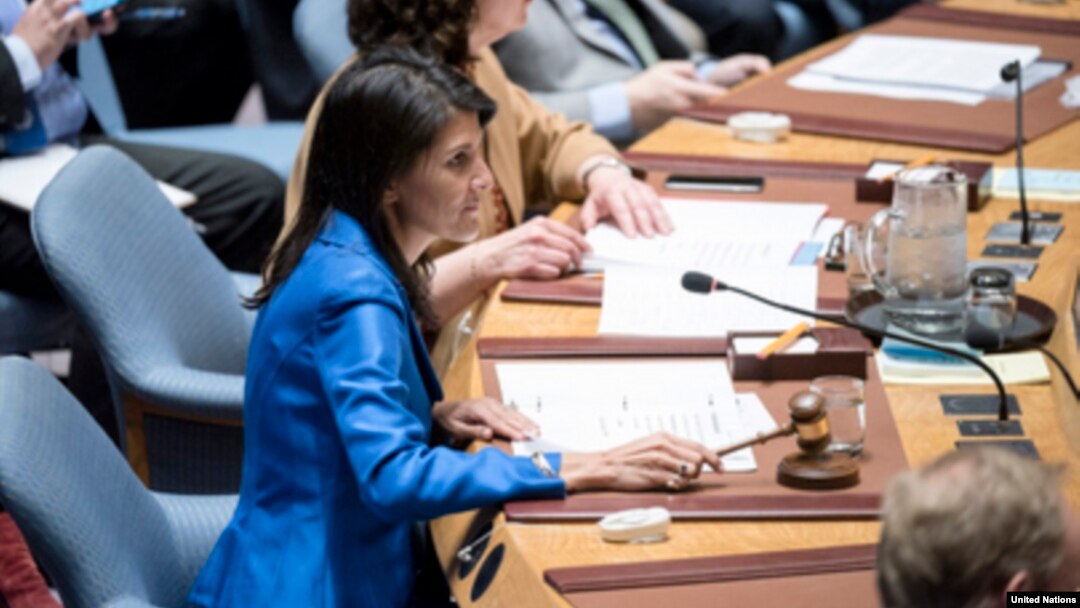 Nikki Haley, Duta Besar Amerika di PBB dan Presiden DK PBB (foto: dok).