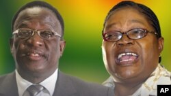 Protagonists in the escalating Zanu PF power struggles, Justice Minister Emmerson Mnangagwa and Vice President Joyce Mujuru. Collage by Ntungamili Nkomo