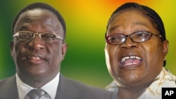 Protagonists in the escalating Zanu PF power struggles, Justice Minister Emmerson Mnangagwa and Vice President Joyce Mujuru. Collage by Ntungamili Nkomo