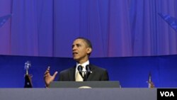 Prezidan Barack Obama pwononse yon diskou sou espas kote yo pral konstwi yon Mize sou kilti ak istwa nwa ameriken yo