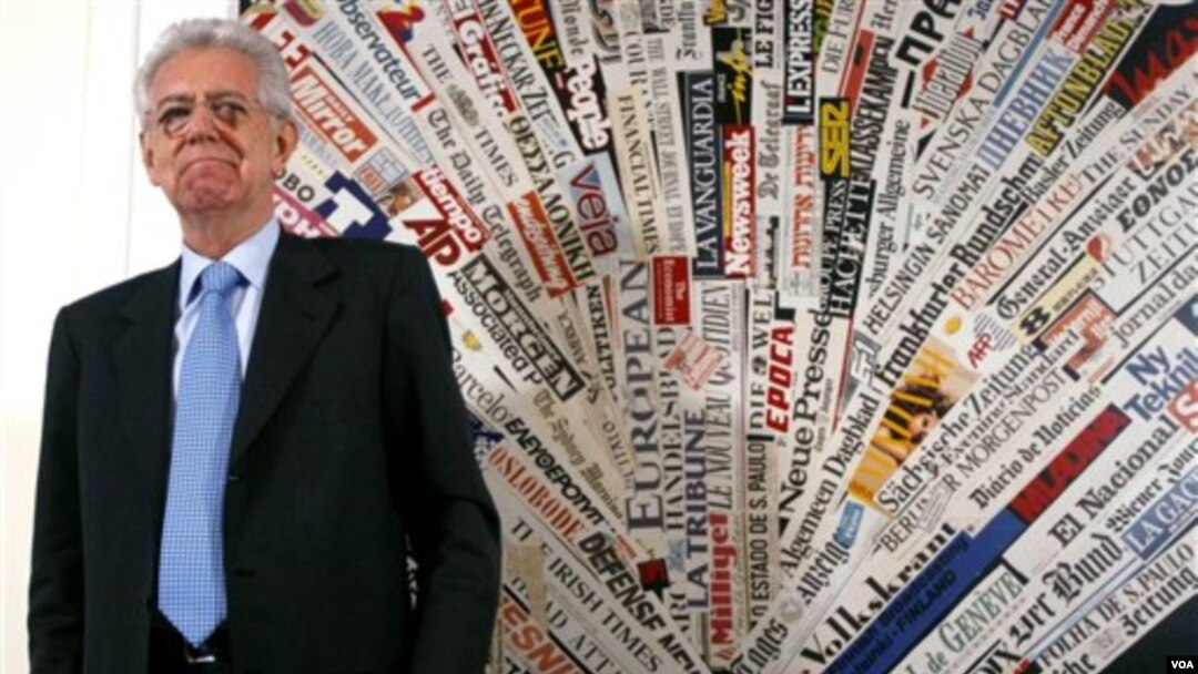 PM Italia Mario Monti kemungkinan harus menghadapi penurunan peringkat kredit bagi negaranya yang dililit utang (foto: dok).