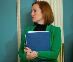 State Department spokeswoman Jen Psaki is seen during a meeting the State Department in Washington, Feb. 27, 2015.