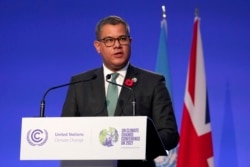 Alok Sharma President of the COP26 summit speaks during the Procedural Opening of the COP26 U.N. Climate Summit in Glasgow, Scotland, Oct. 31, 2021.