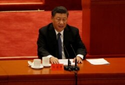 시진핑 중국 국가주석이 지난 23일 베이징에서 열린 한국전 참전 70주년 행사에서 연설하고 있다.
